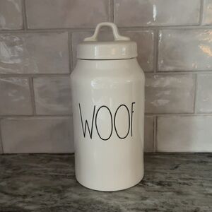 Rae Dunn White 'Woof' Canister